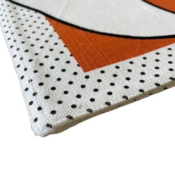 ISAAC MIZRAHI Halloween Ghost Placemats 13x19 Cotton White Orange Set of 4 New - Picture 10 of 12